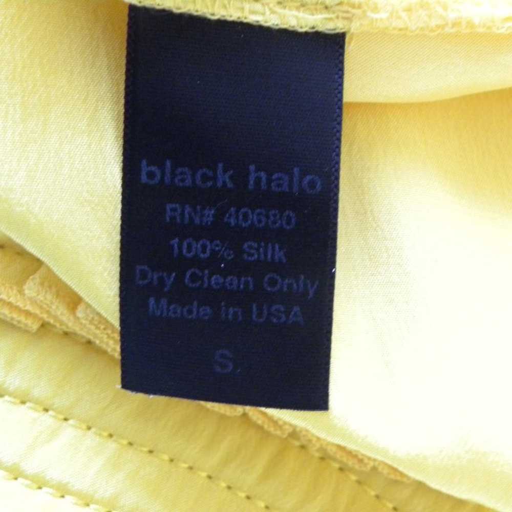 BLACK HALO Yellow Silk Babydoll Mini Dress Size s… - image 10