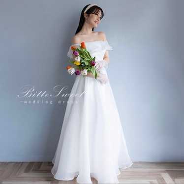 White Off-Shoulder A-Line Wedding Dress