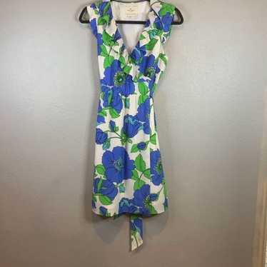 Kate Spade Aubrey blue/green floral print silk wra