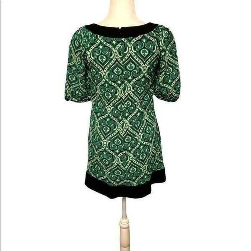 Shoshanna Green Print silk  Shift Dress| Size 6 - image 7