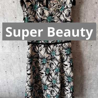 【Super Beauty】Flower Pattern Sleeveless Dress / B… - image 1