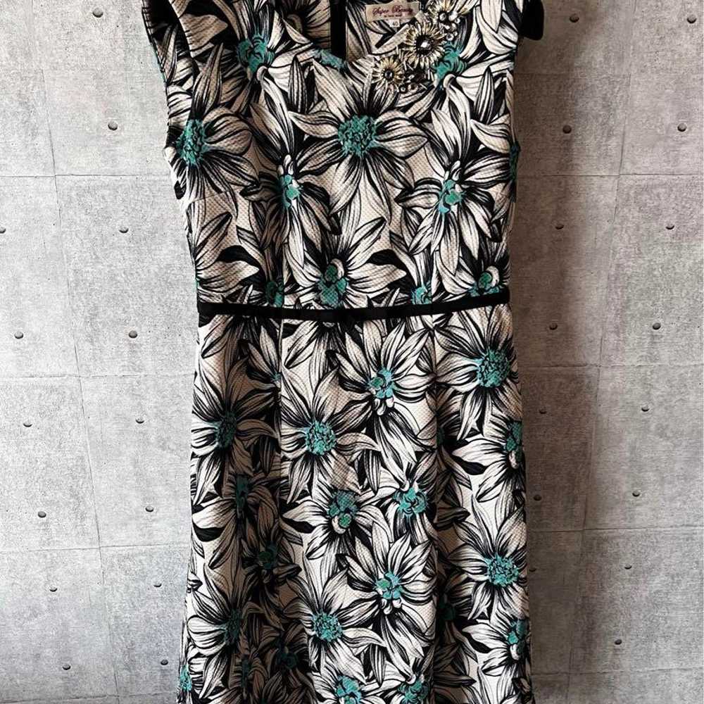 【Super Beauty】Flower Pattern Sleeveless Dress / B… - image 2