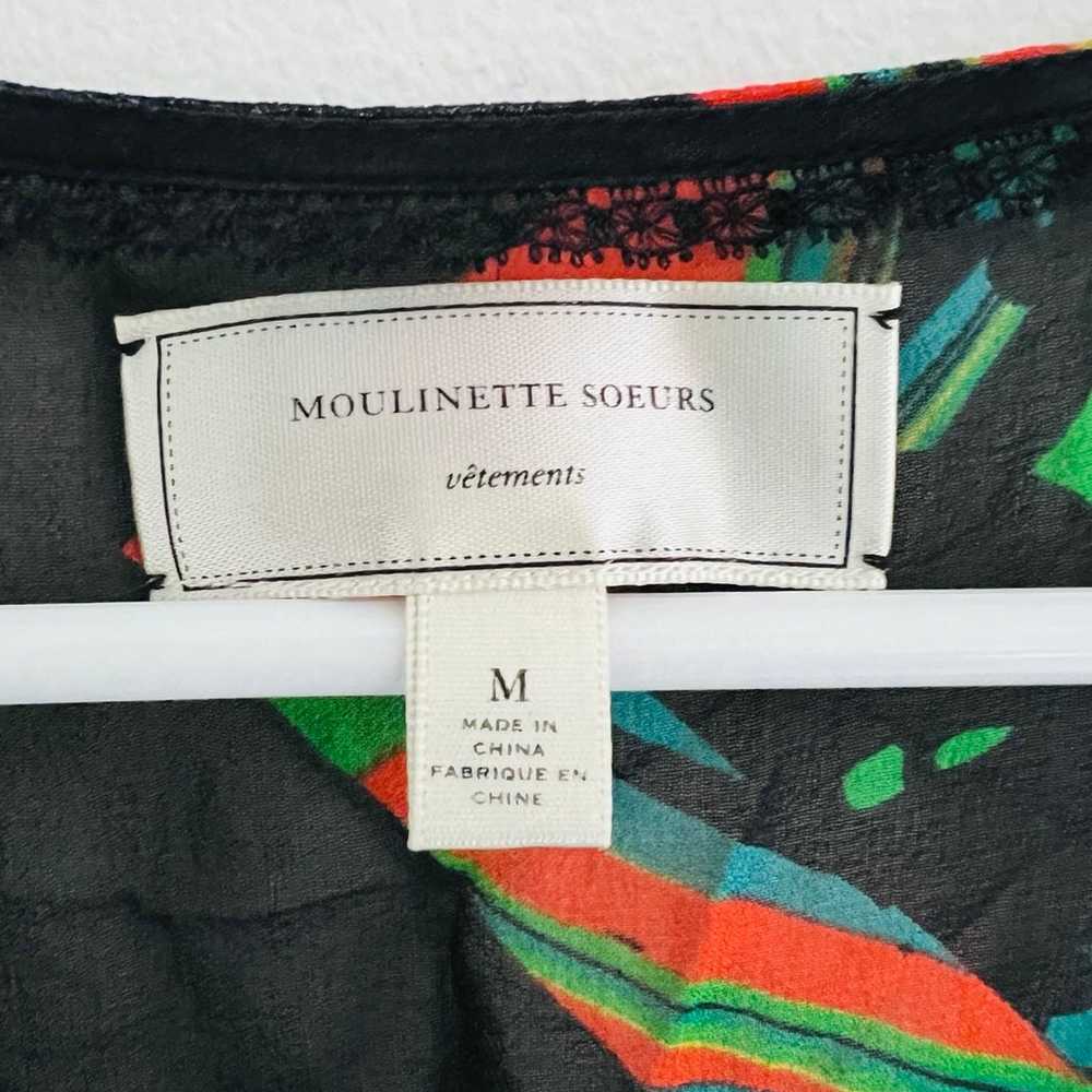 Moulinette Soeurs Black Lace 100% Silk Floral She… - image 4