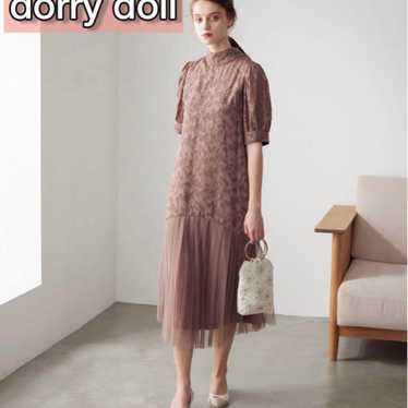 dorry doll Jacquard Puff Sleeve Hem Pleated One-P… - image 1