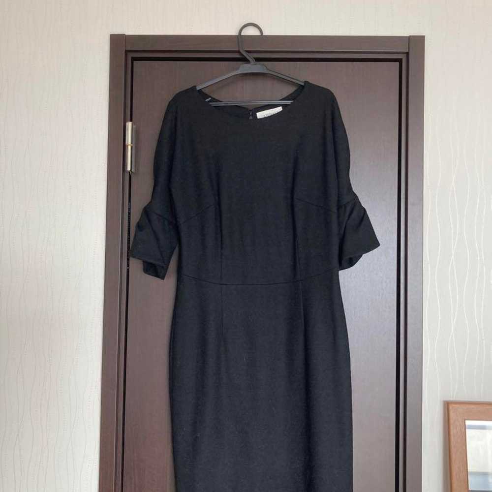 AMBALI 100% wool seven-quarter sleeve dress. - image 2