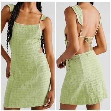 Free People Beyond Chic Mini Dress -  Neon Green