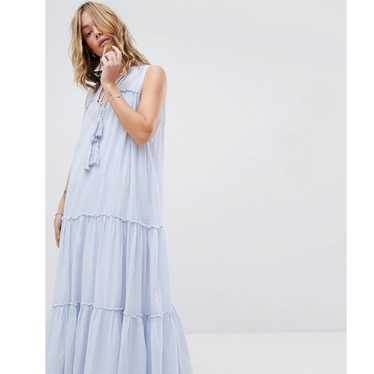 Free People Light Blue & White River Gorge Flowy … - image 1