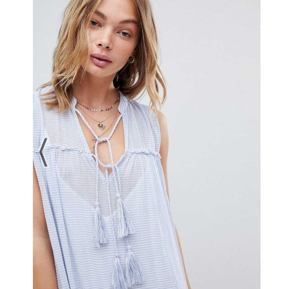 Free People Light Blue & White River Gorge Flowy … - image 3