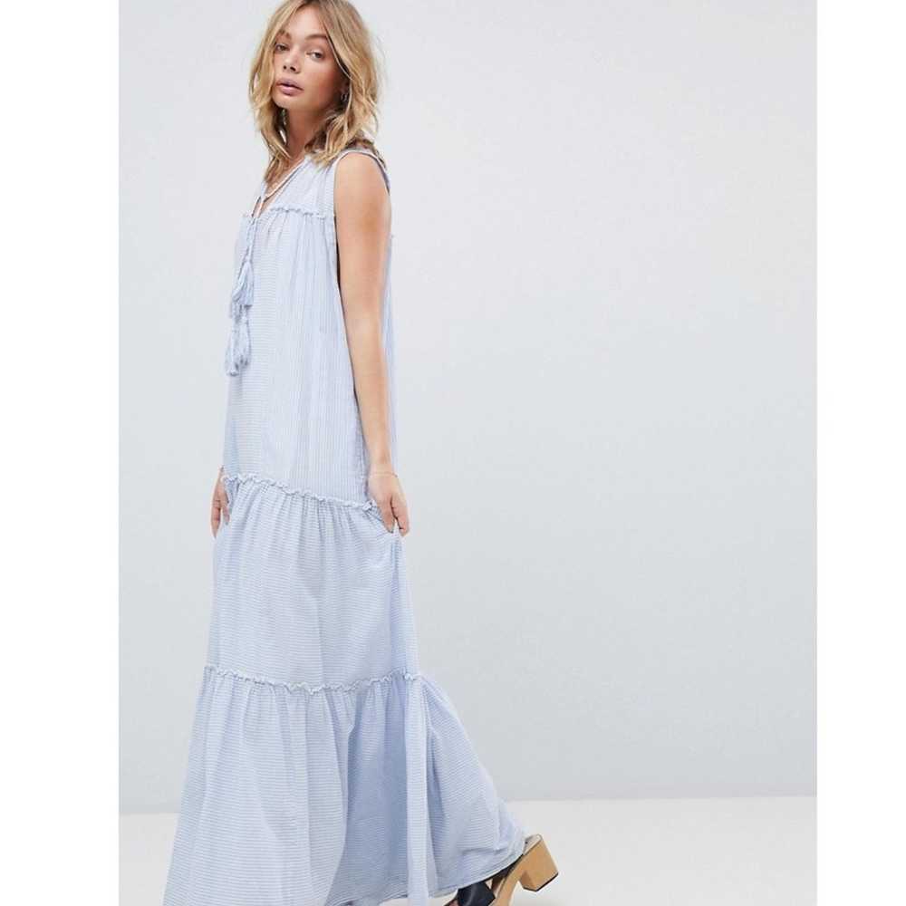 Free People Light Blue & White River Gorge Flowy … - image 4