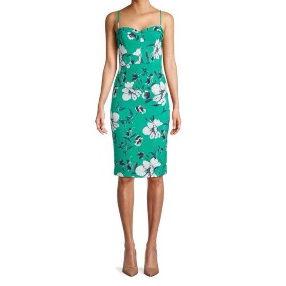 BLACK HALO Clover Floral Sheath Dress Green Print… - image 1