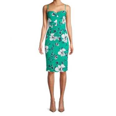 BLACK HALO Clover Floral Sheath Dress Green Print… - image 1