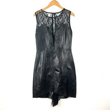 VERDUCCI Vintage Leather Lace Black Dress Sexy Fi… - image 1