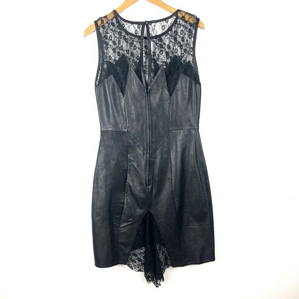 VERDUCCI Vintage Leather Lace Black Dress Sexy Fi… - image 4