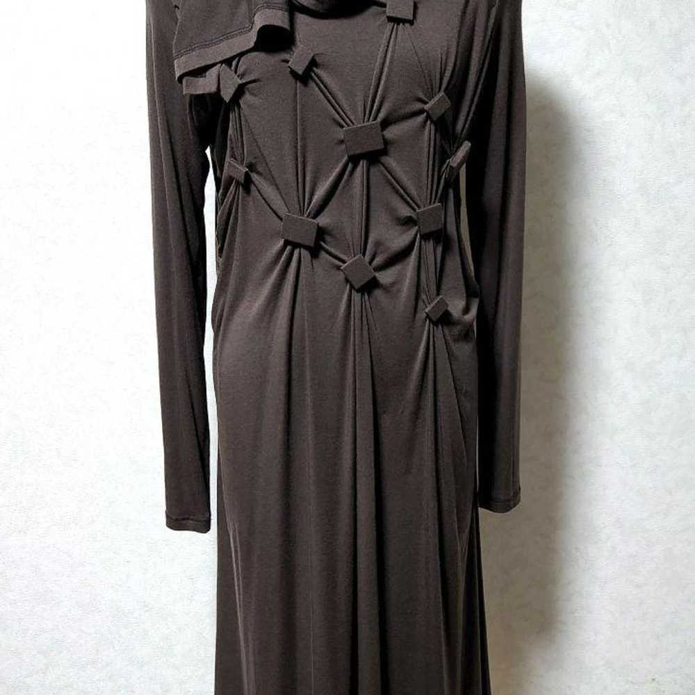 Eiko Kondo brown long-sleeve long one-piece dress - image 2