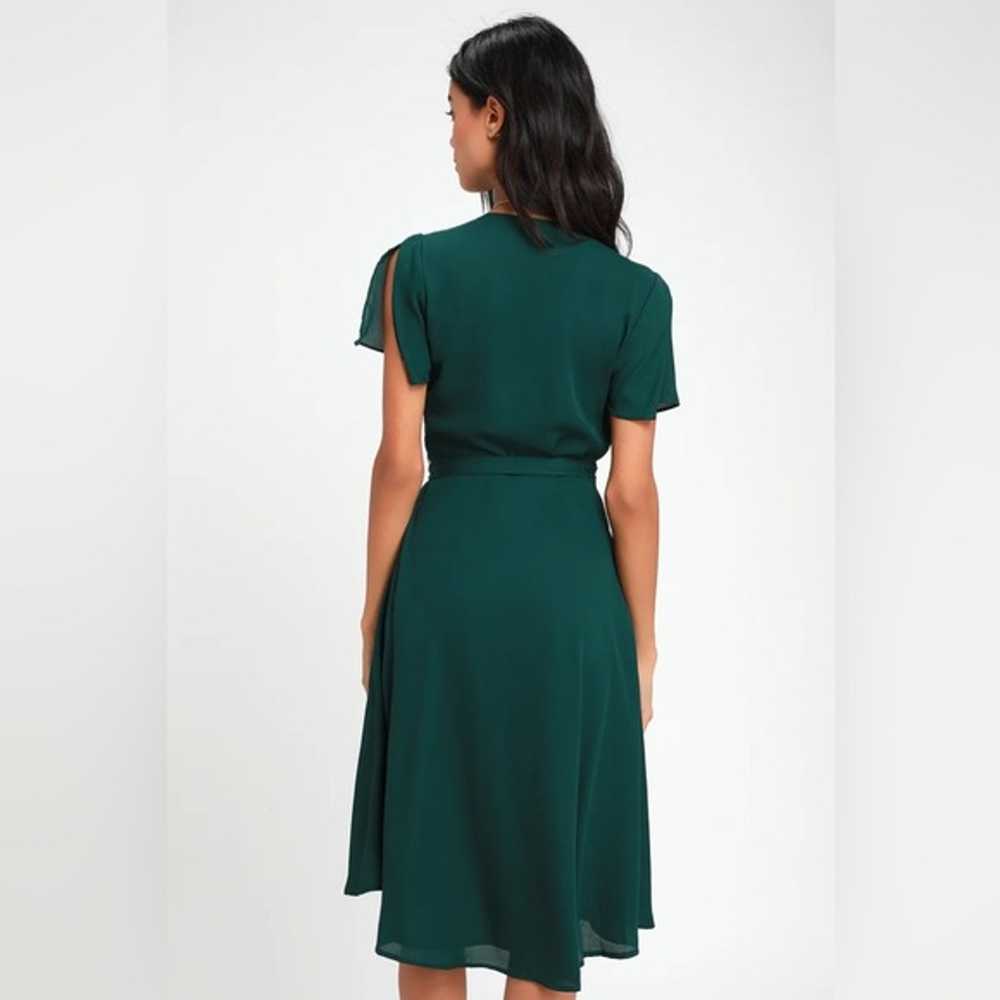 Lulus size L wrap around dress green new without … - image 3