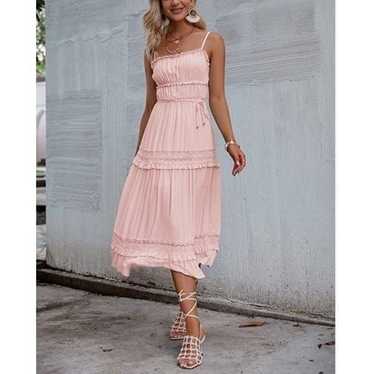 Boho Spaghetti Strap Long Flowy Dress