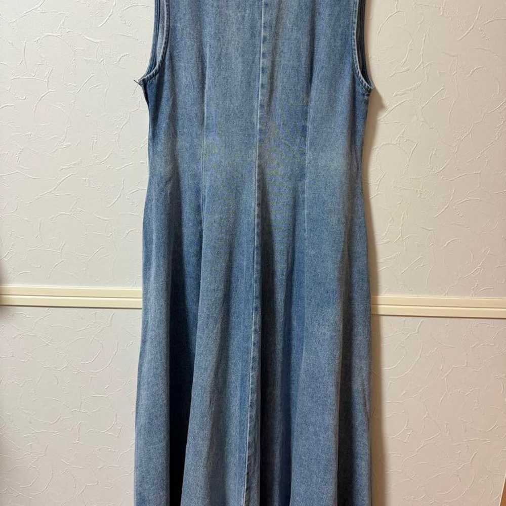 Denim flare jumper dress - image 2