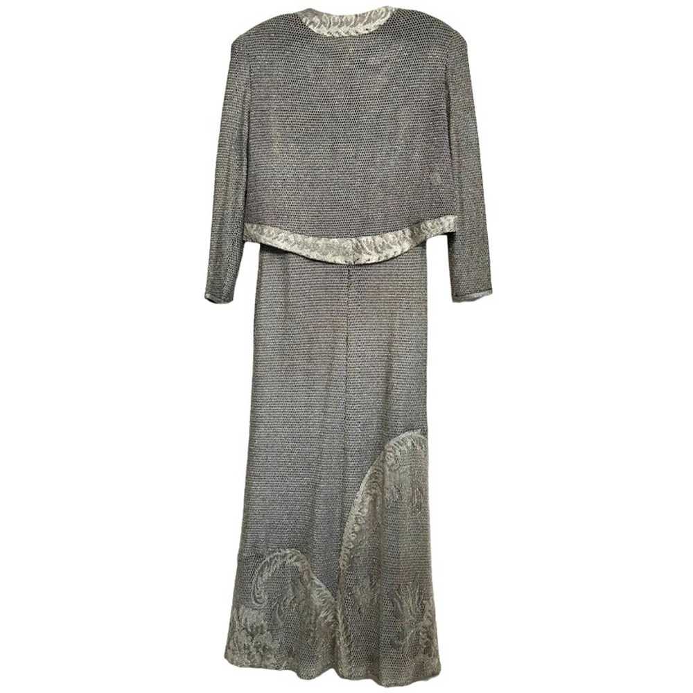 Vintage Damianou Crochet Metallic Maxi Dress SIZE… - image 2