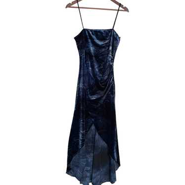 Vintage Y2K Crushed Velvet Maxi Dress Gown Large … - image 1