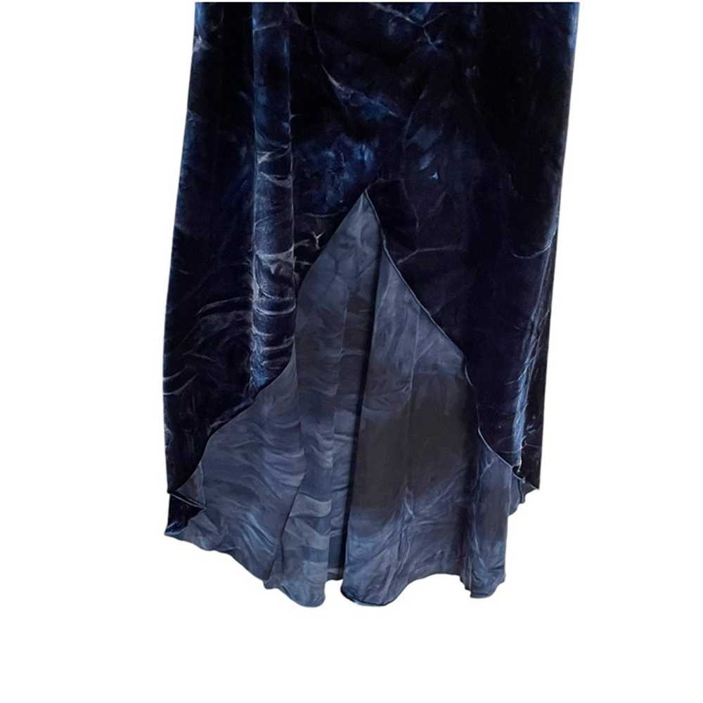 Vintage Y2K Crushed Velvet Maxi Dress Gown Large … - image 3