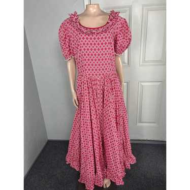 Vintage 60's 70's Women's Cotton Country Ruffle P… - image 1