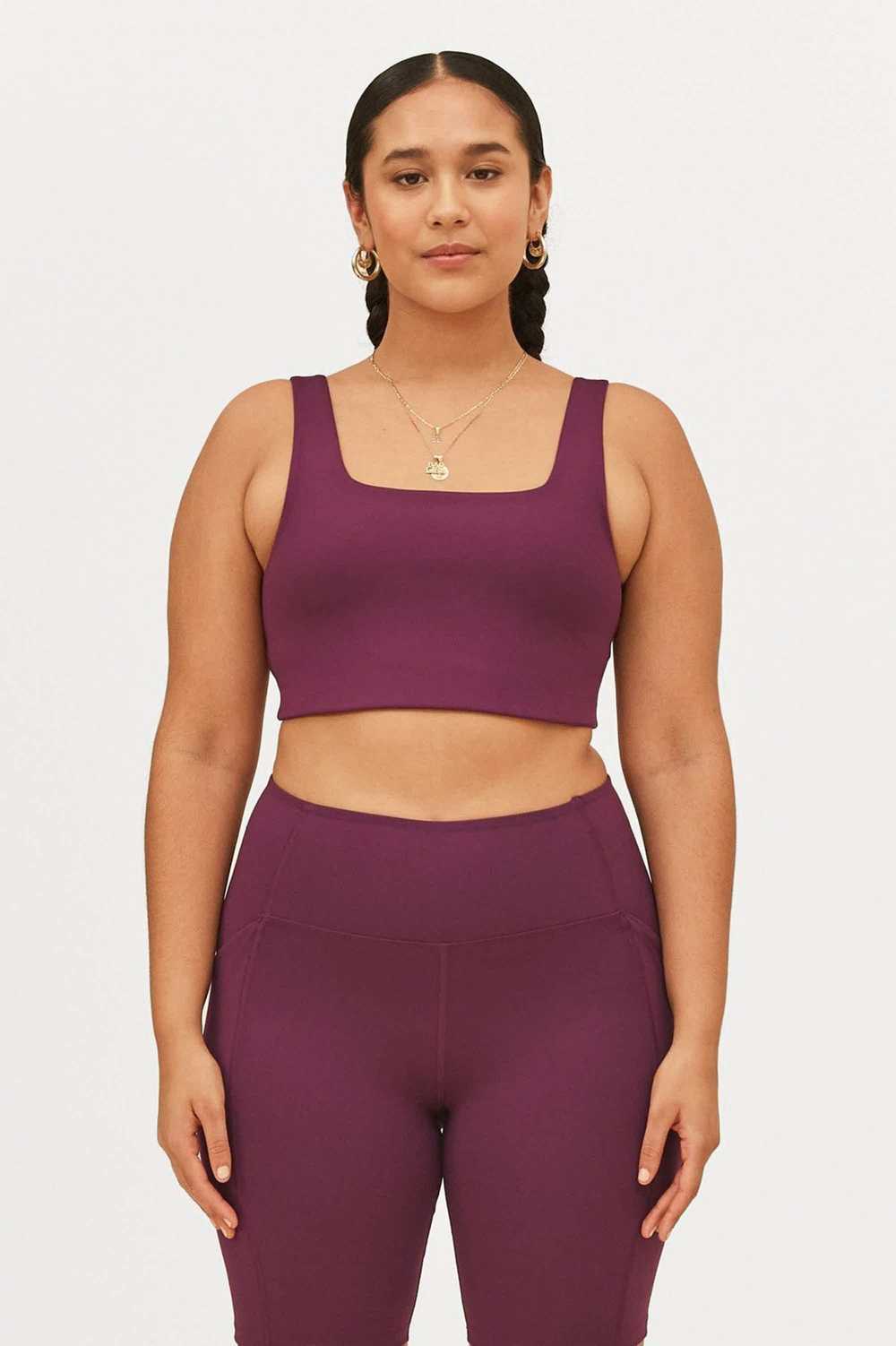 Girlfriend Collective Plum Tommy Cropped Bra ONLY - image 1