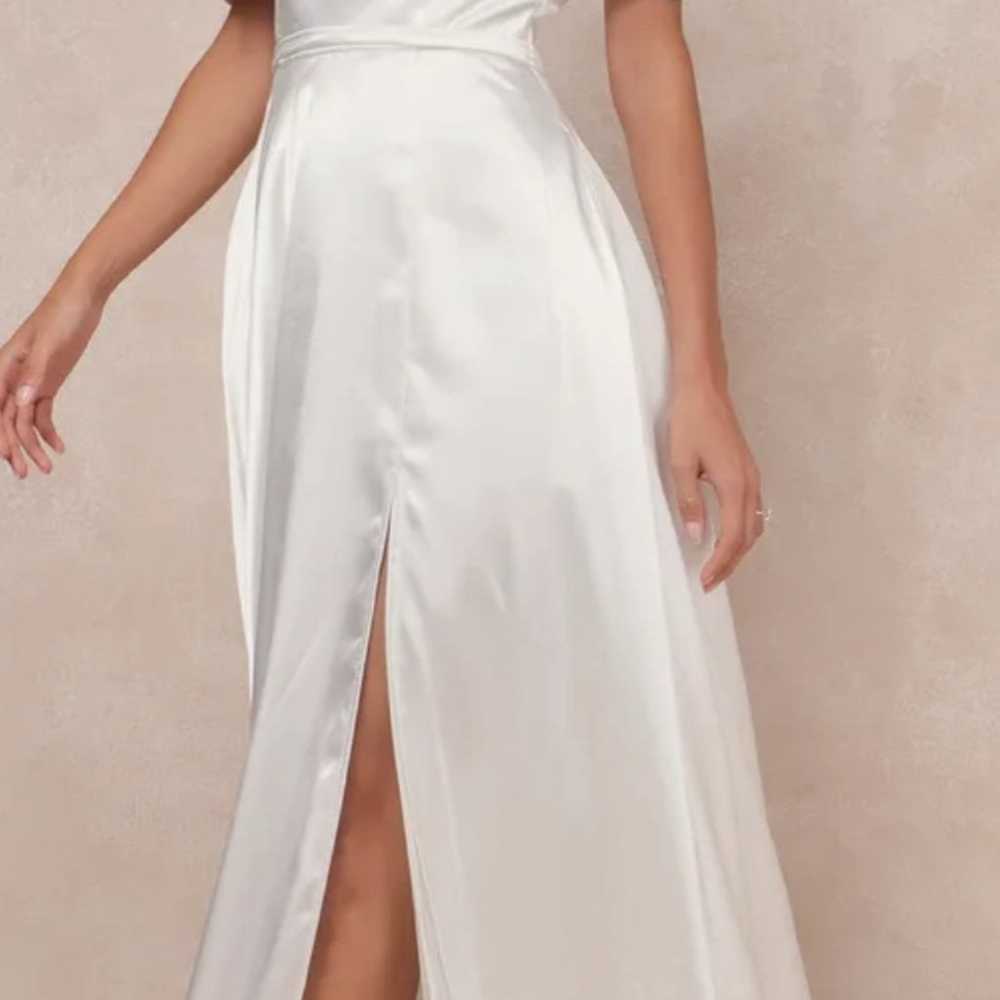 Lulu’s Greatest Hits White Satin Off-the-Shoulder… - image 2