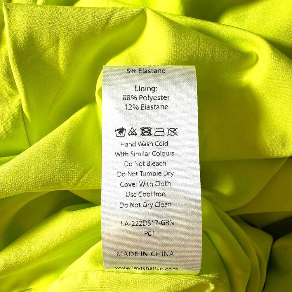 New Lavish Alice Pleated Bardot Midi Dress Lime G… - image 10