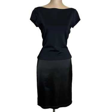 Tadashi Black Satin Stretch Top Satin Skirt Cockt… - image 1