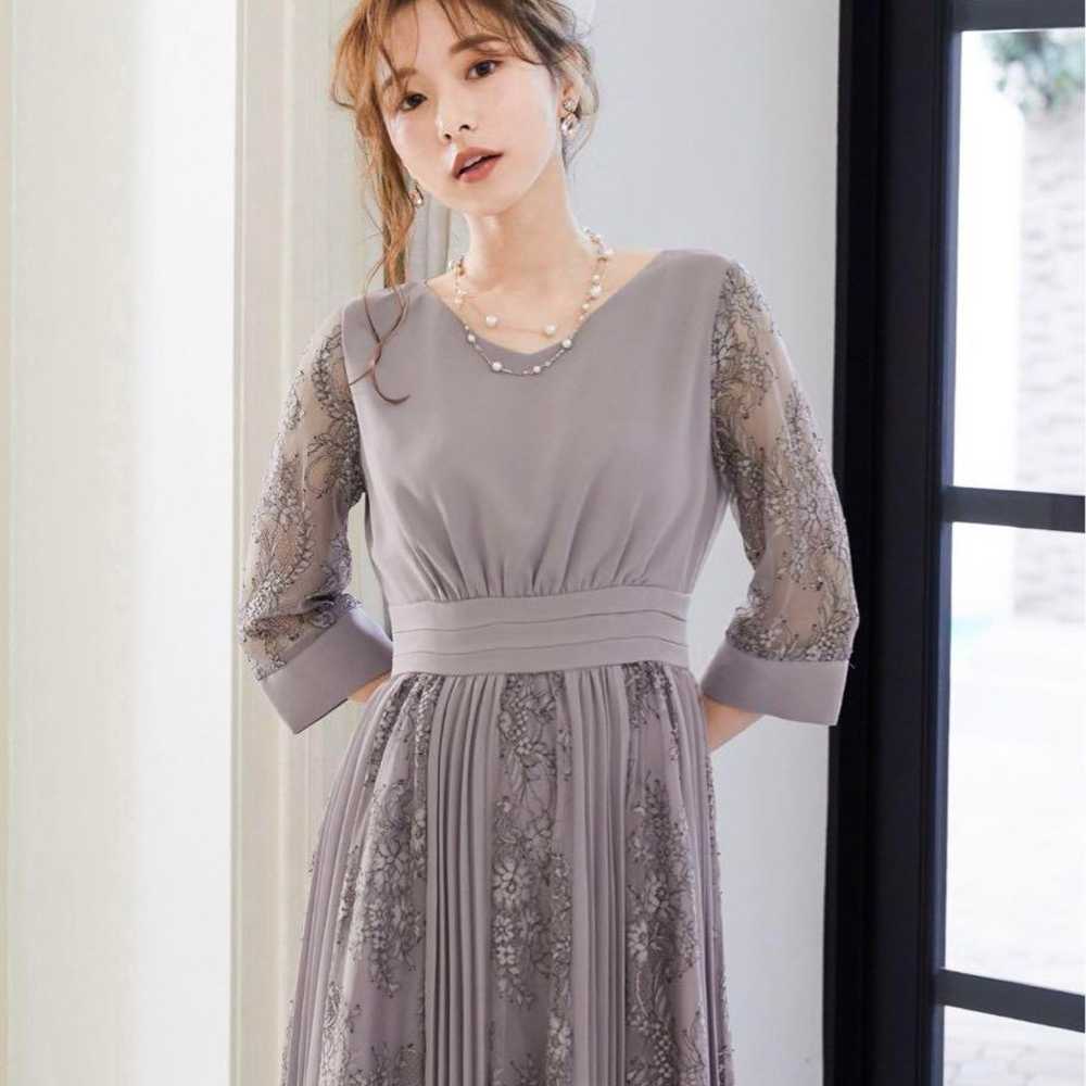 Niana Pleated Lace 3/4 Sleeve One-Piece Dress - image 3