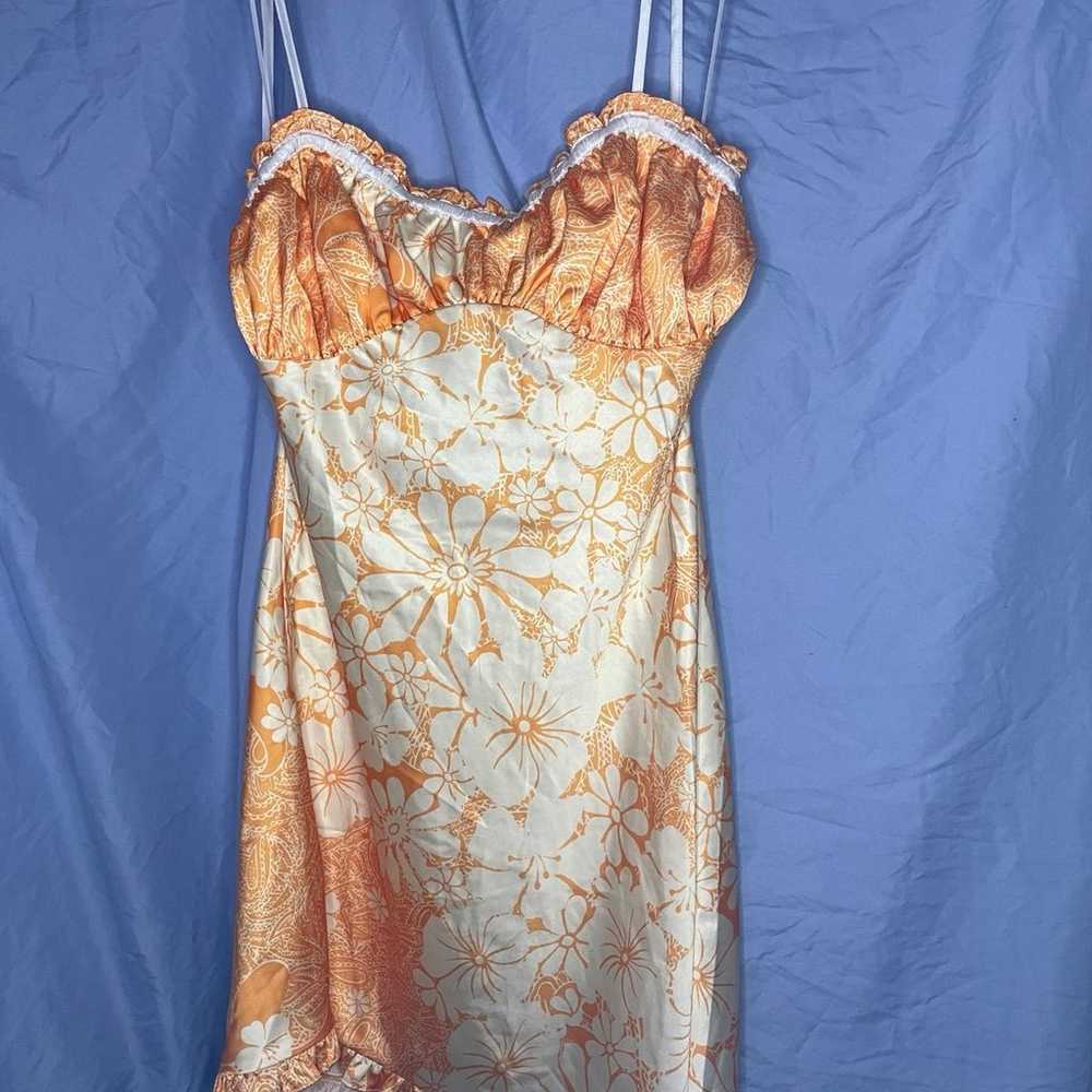 Orange Satin Dress - image 1