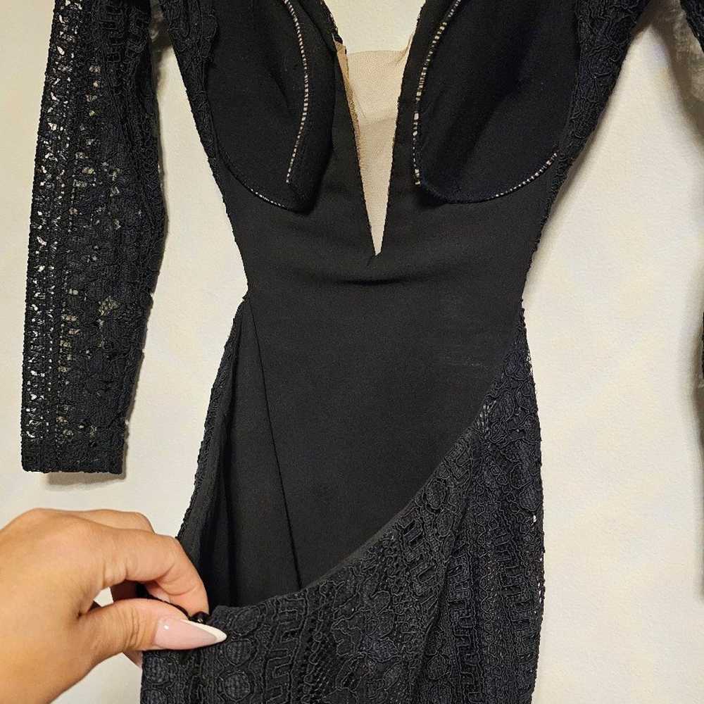 Womens black lace gown - image 9