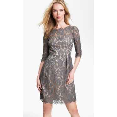 Milly Stella Lace Dress Gray Size 4 Mini Cocktail… - image 1