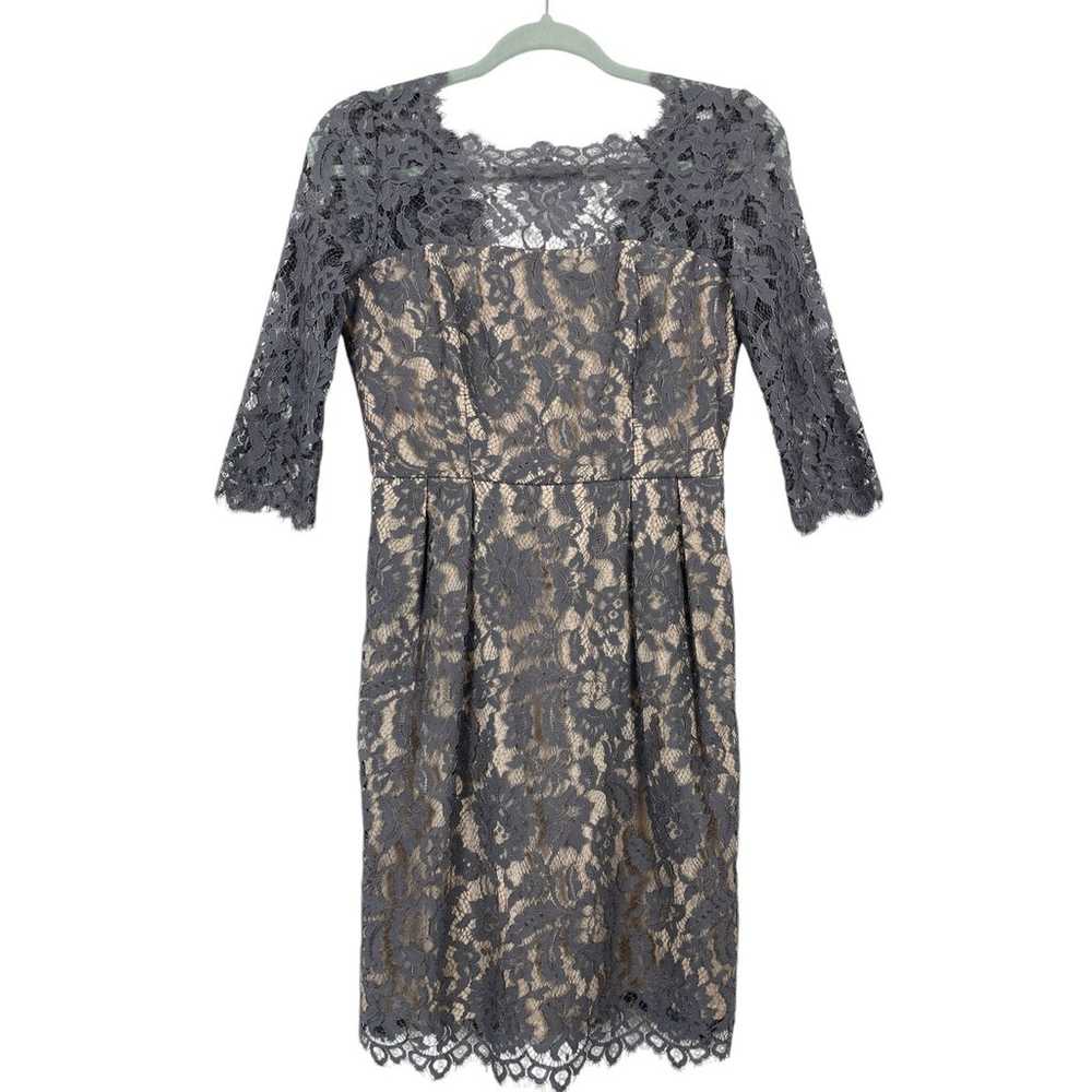 Milly Stella Lace Dress Gray Size 4 Mini Cocktail… - image 3