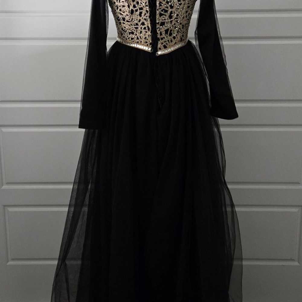 Black Long Sleeve Tulle Formal Dress - image 4