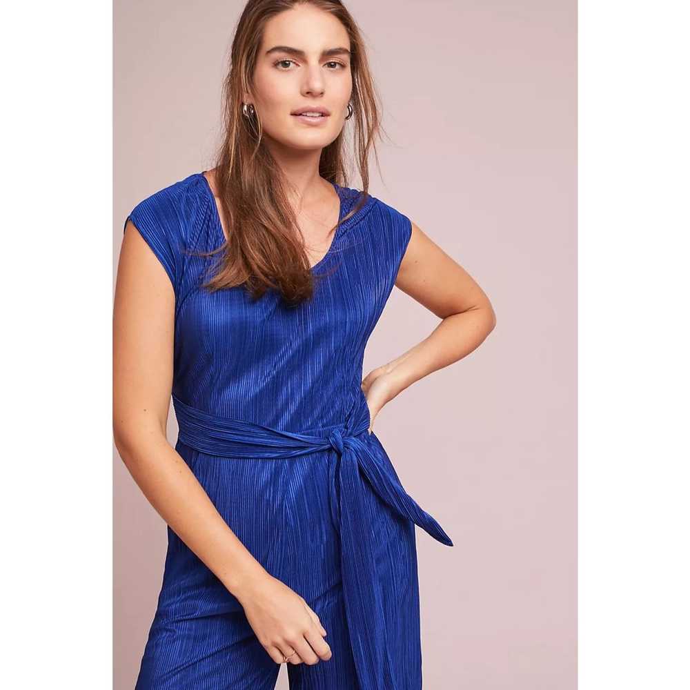 Maeve Anthropologie Sonata Blue Pleated One Piece… - image 3