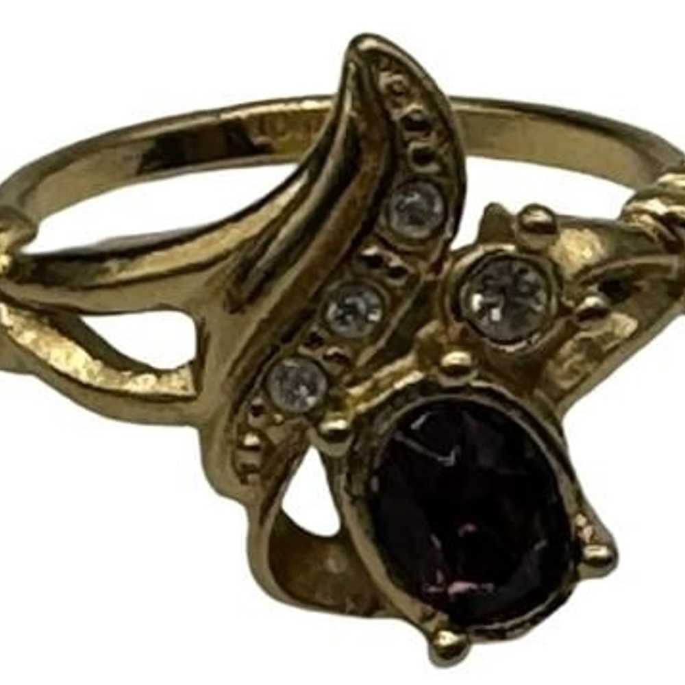 Vintage Avon Multi Stone Gold Toned Gemstone Ring… - image 3