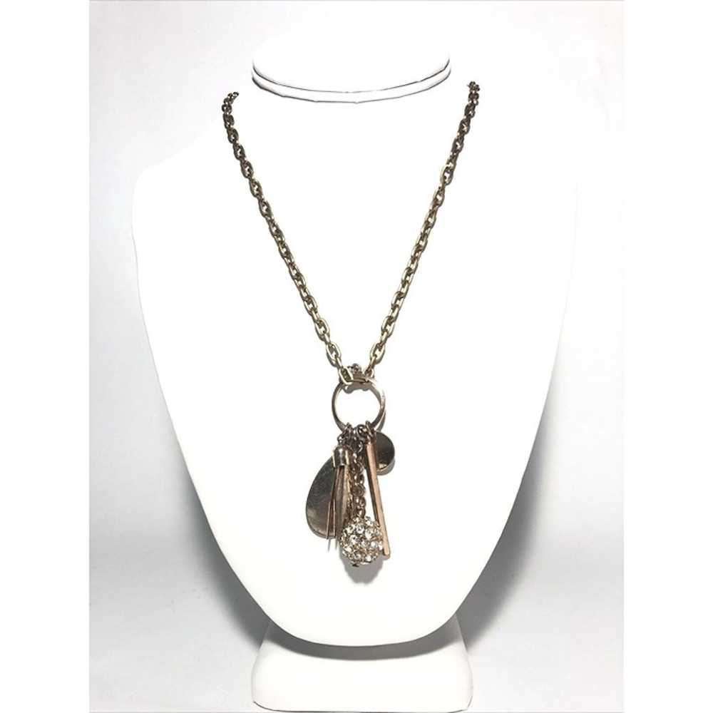 Women’s Vintage 22” Gold Tone Tassel Pendant Neck… - image 5