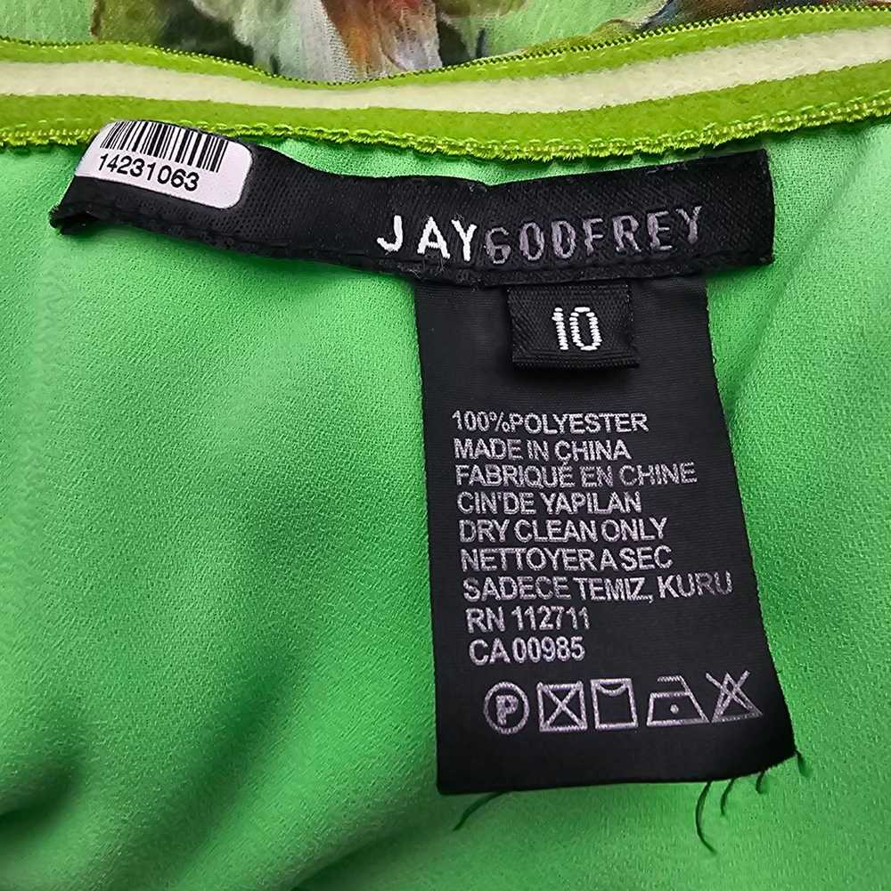 Jay Godfrey Womans size 10 Lydia Green Floral Str… - image 6