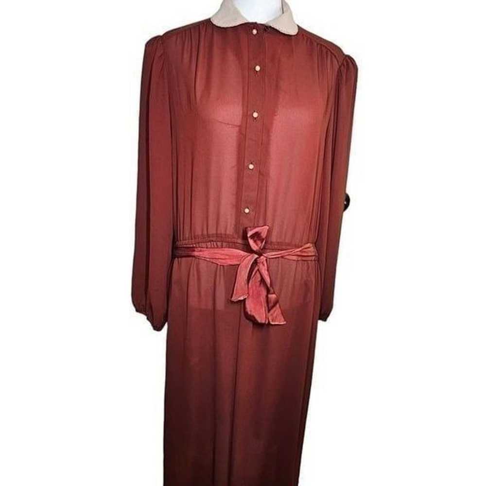 Vintage 80s Donna Morgan Shirt Dress Womens Size … - image 1