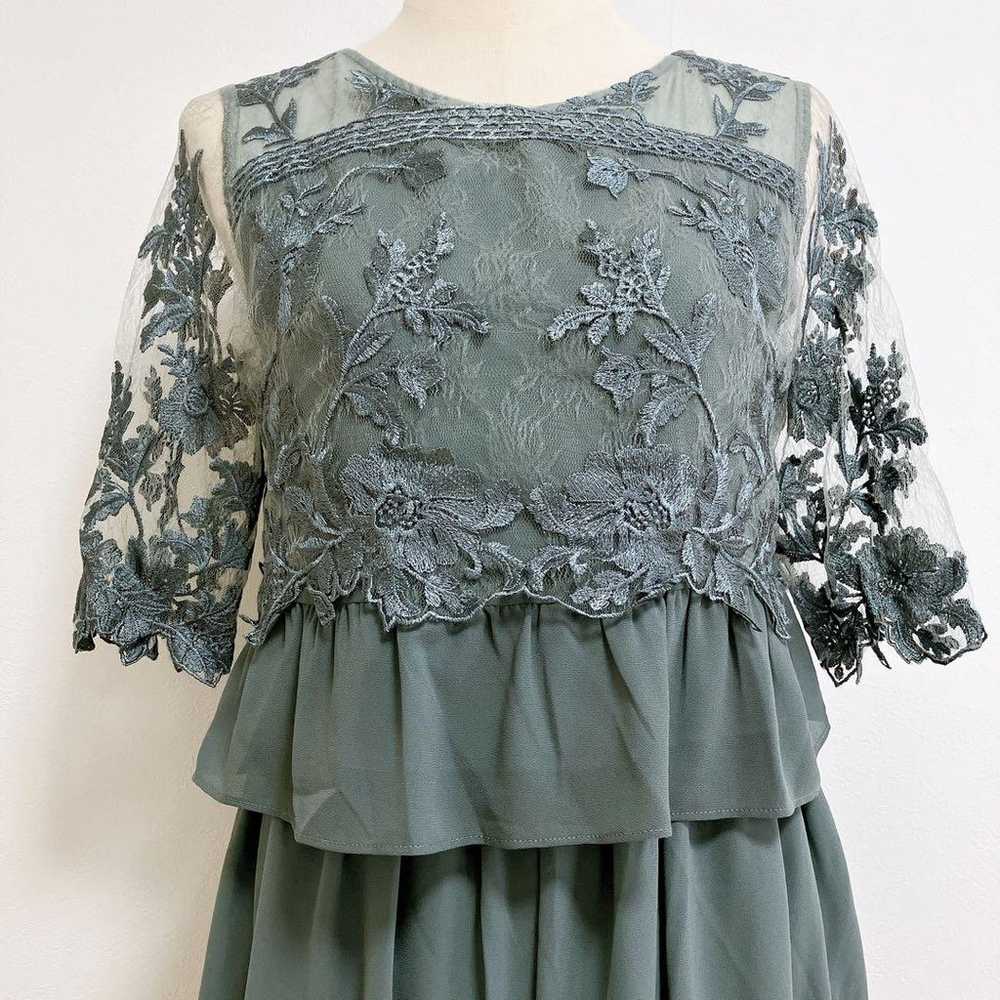 Kana カナ Light Khaki Embroidered Lace Combination … - image 3