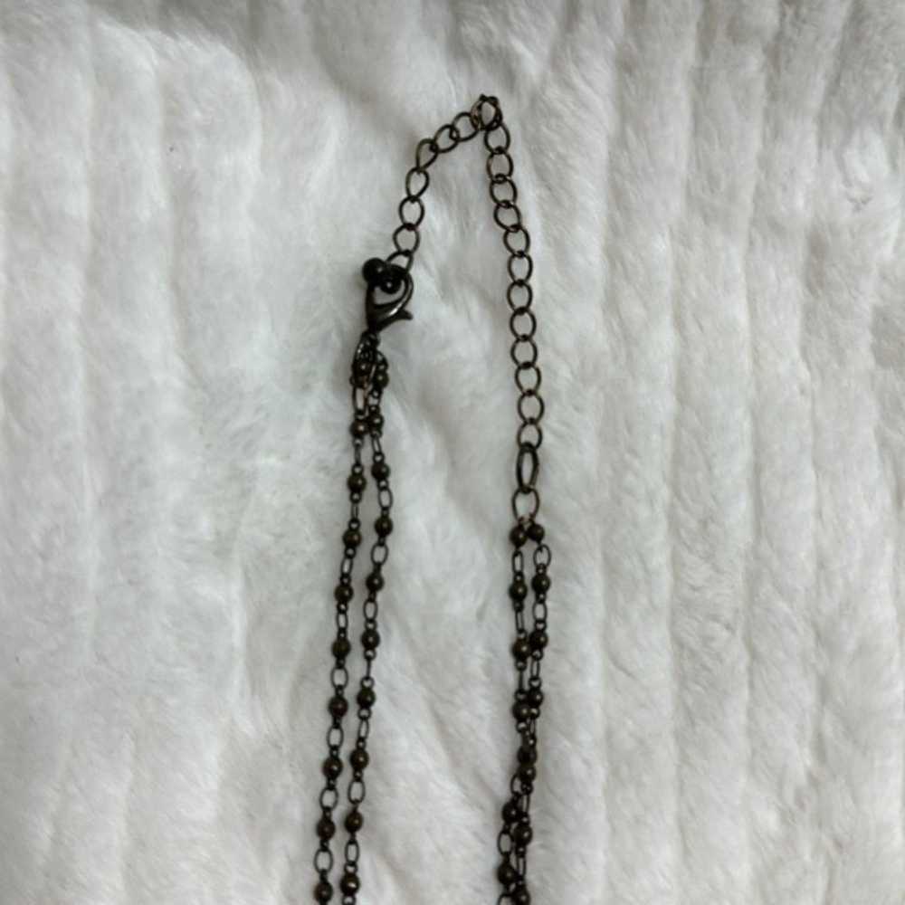 Double chain costume jewelry necklace with glass … - image 10