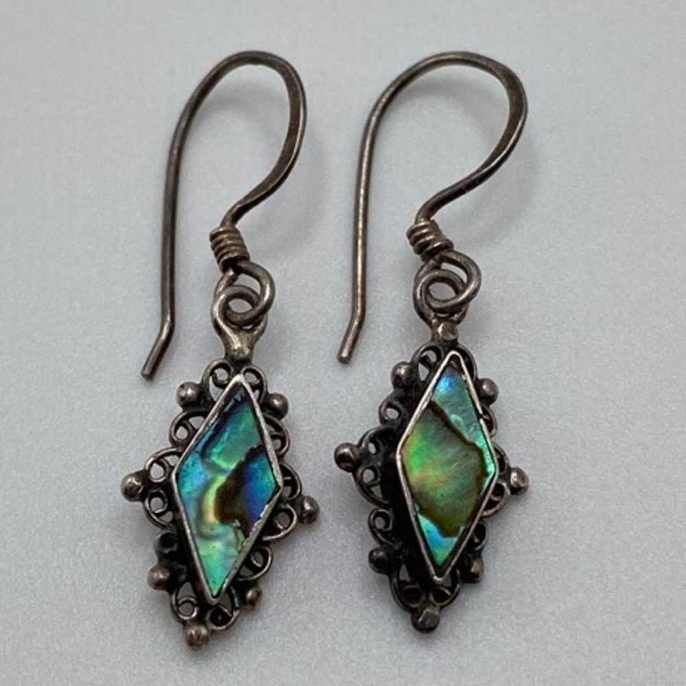 Vintage Native sterling silver and abalone Paua s… - image 1