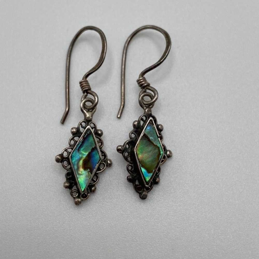 Vintage Native sterling silver and abalone Paua s… - image 2