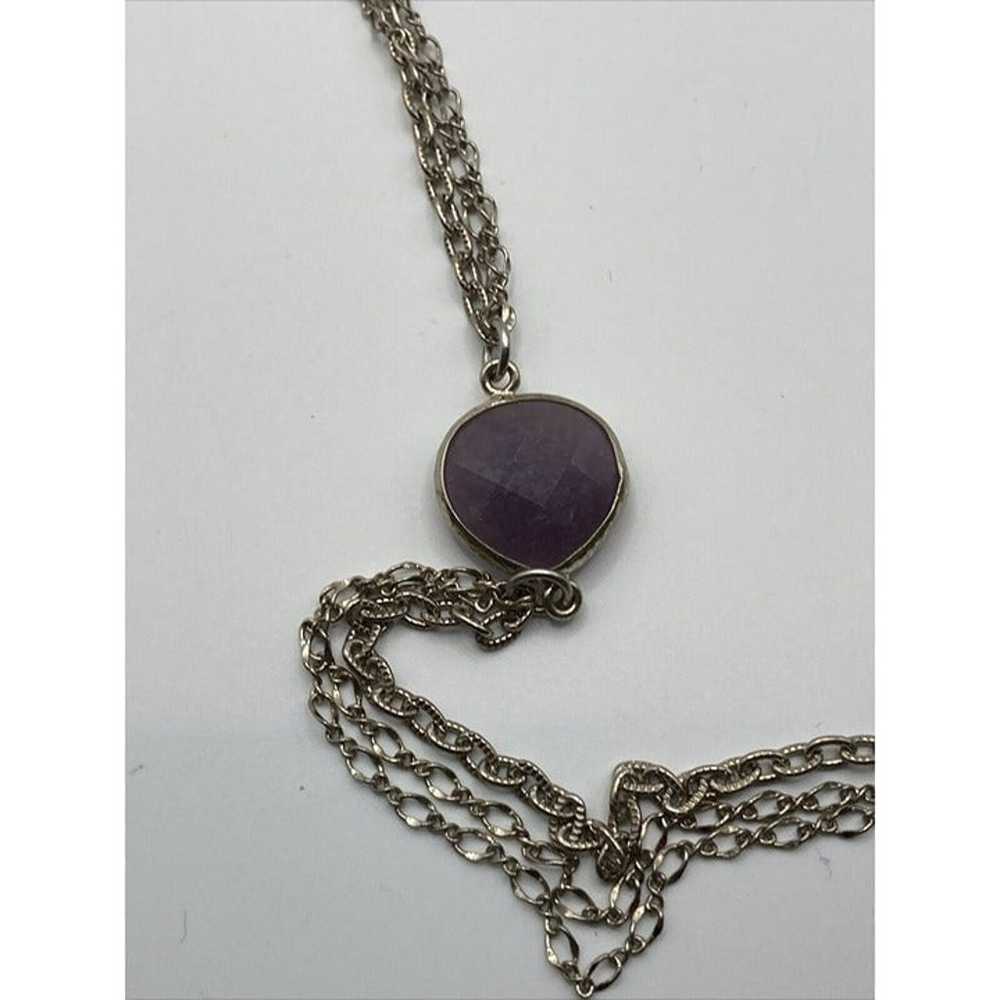 Loft Purple faceted stones stations chain long 34… - image 3