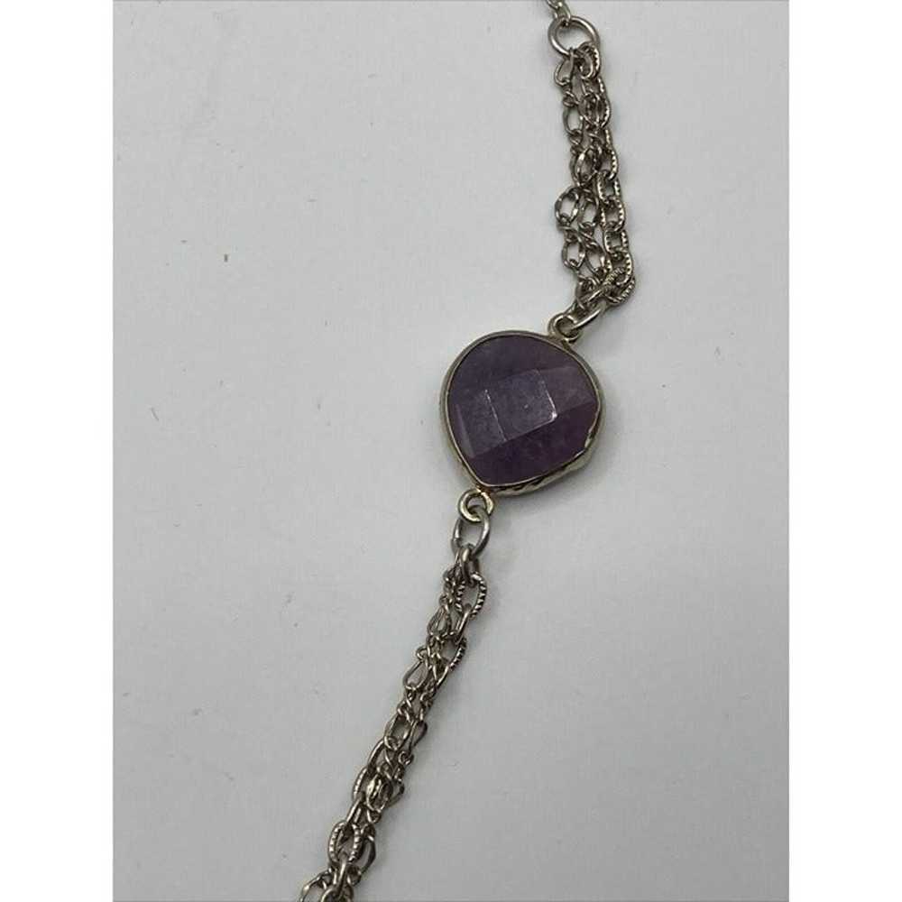 Loft Purple faceted stones stations chain long 34… - image 5