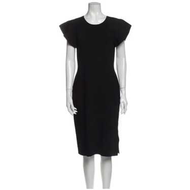 AKRIS Crew Neck Midi Length Stretchy Black Dress … - image 1