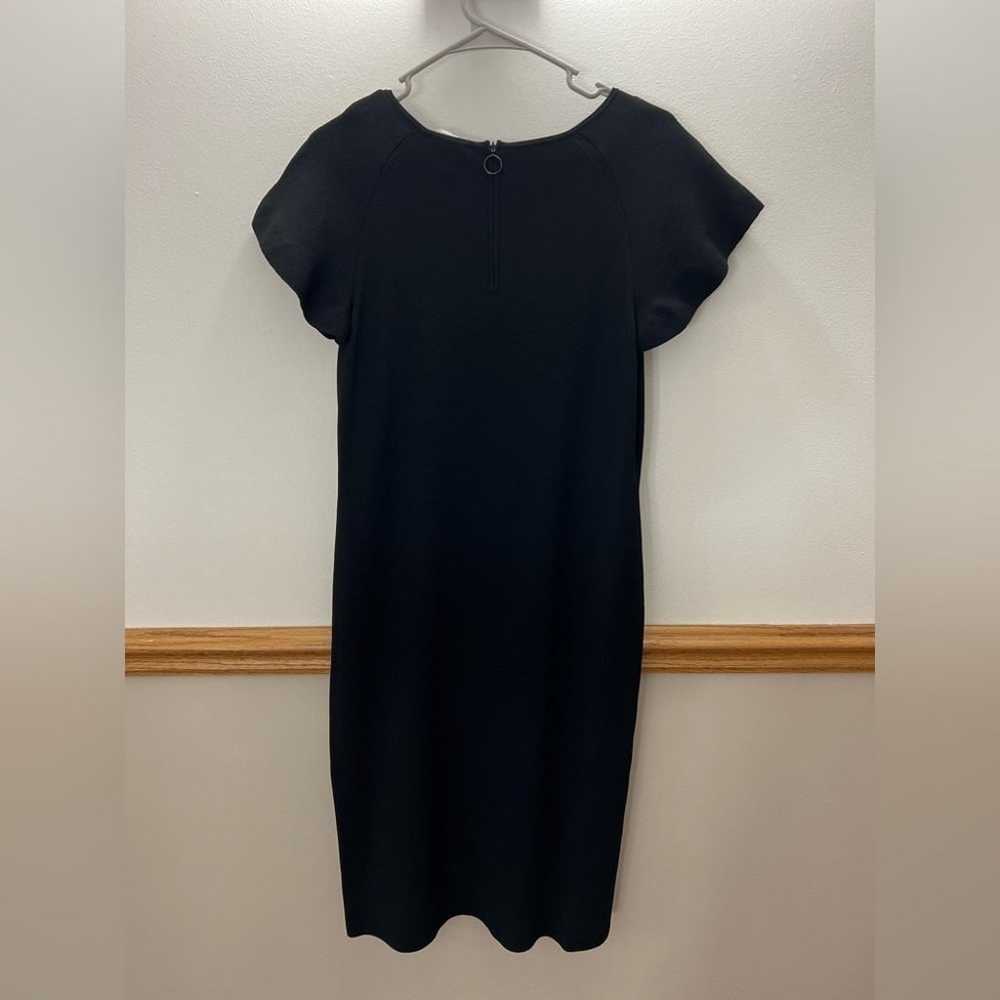 AKRIS Crew Neck Midi Length Stretchy Black Dress … - image 8