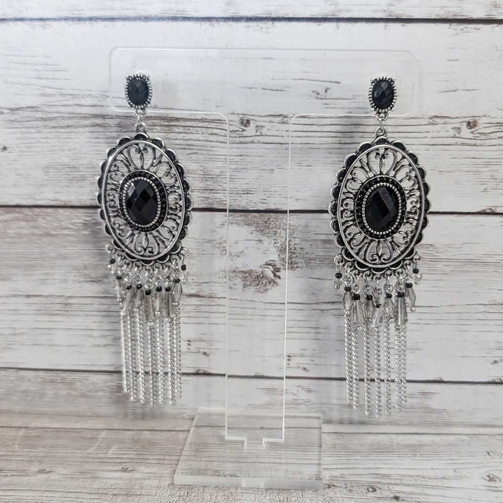 Vintage Earrings - Extra Large Dangle Earrings fo… - image 1