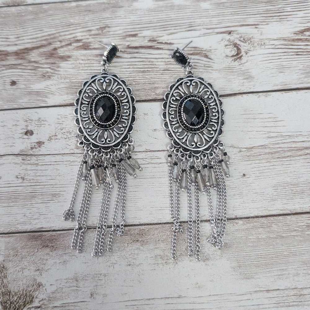 Vintage Earrings - Extra Large Dangle Earrings fo… - image 2